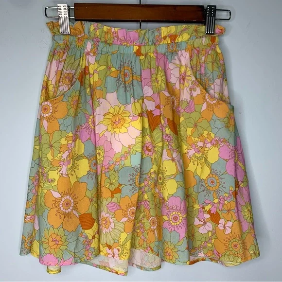 Show Me Your Mumu Short Mini Swing Skirt In Groovy Blooms Floral Size XS NWT! - Picture 5 of 11
